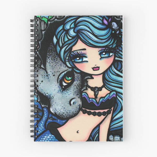 Item preview, Mermaid and Dragon Friend Blue Cool Tone Whimsical Art designed and sold by hannahlynnart.