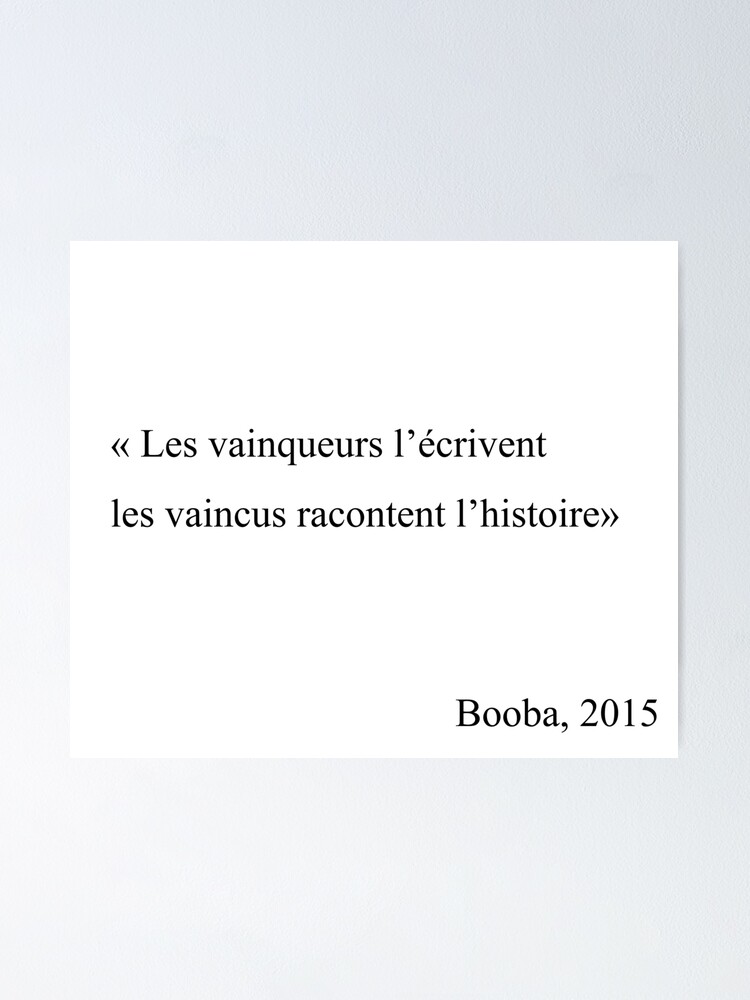 Poster Citation Booba Par Kxoolz Redbubble