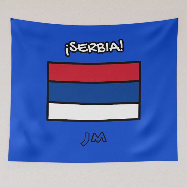 Item preview, Flag of Serbia Drawn Blue designed and sold by jesumedina.