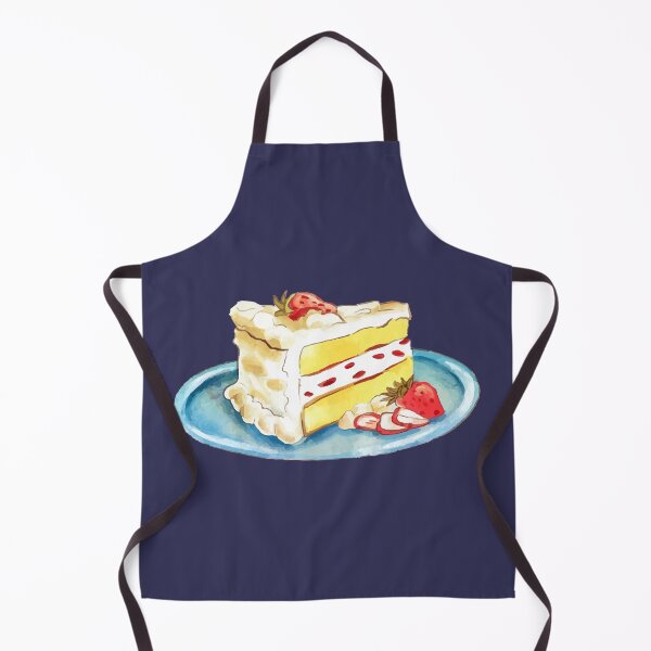 Item preview, Slice of Strawberries and Cream Cake on a Blue Plate designed and sold by Alicia Chee.