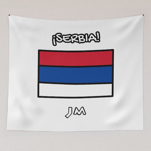 Item preview, White Drawn Serbia Flag designed and sold by jesumedina.
