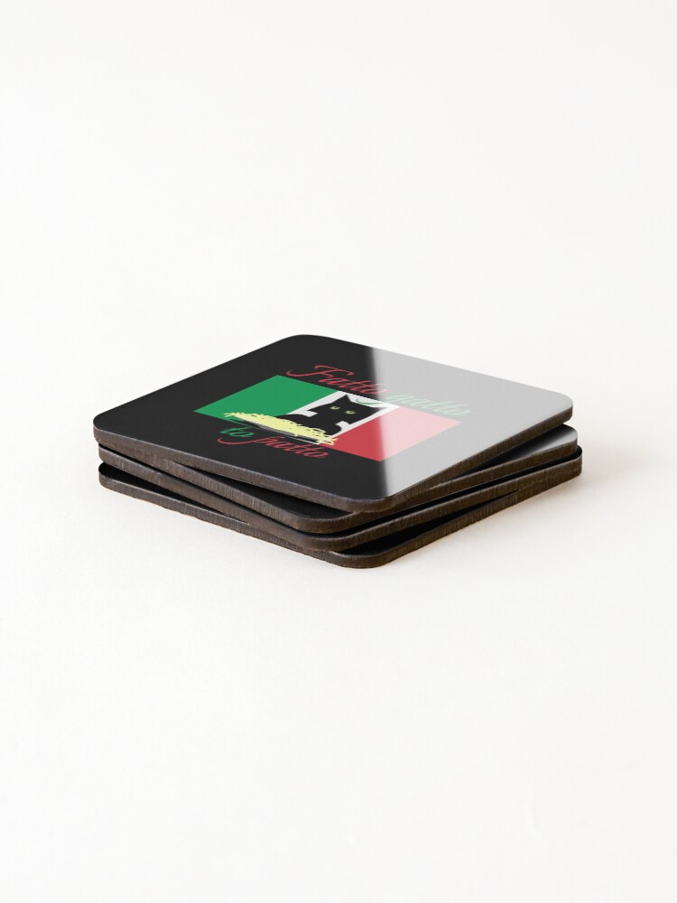 Thumbnail 4 of 5, Coasters (Set of 4), Italian Spaghetti Cat designed and sold by DesignsofNote.