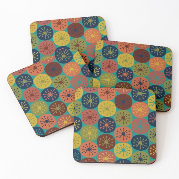 Item preview, Atomic Retro Dots - Midcentury Modern Pattern in Mid Mod Teal, Olive Green, Mustard, Orange, Blue, and Turquoise designed and sold by kierkegaard.