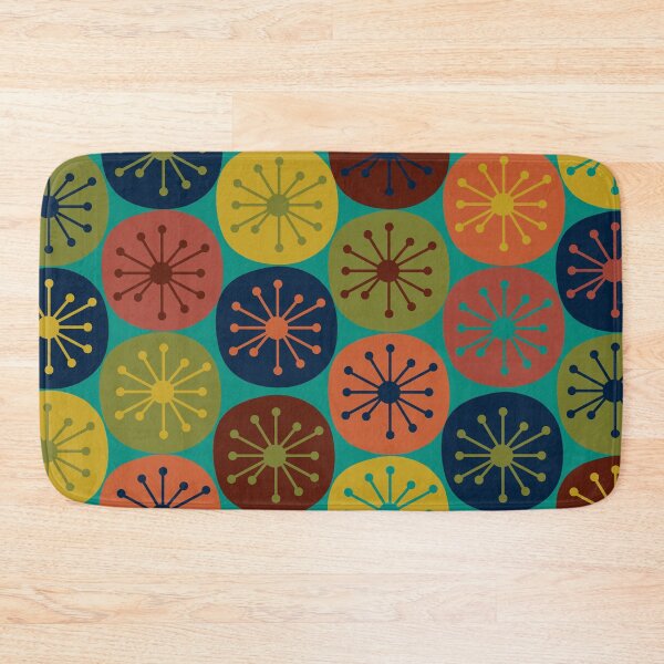 Item preview, Atomic Retro Dots - Midcentury Modern Pattern in Mid Mod Teal, Olive Green, Mustard, Orange, Blue, and Turquoise designed and sold by kierkegaard.