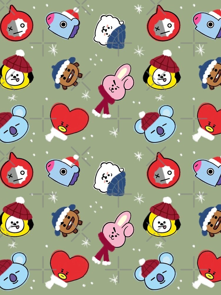 BTS Christmas Pattern All BT21 Characters by StellarTatter