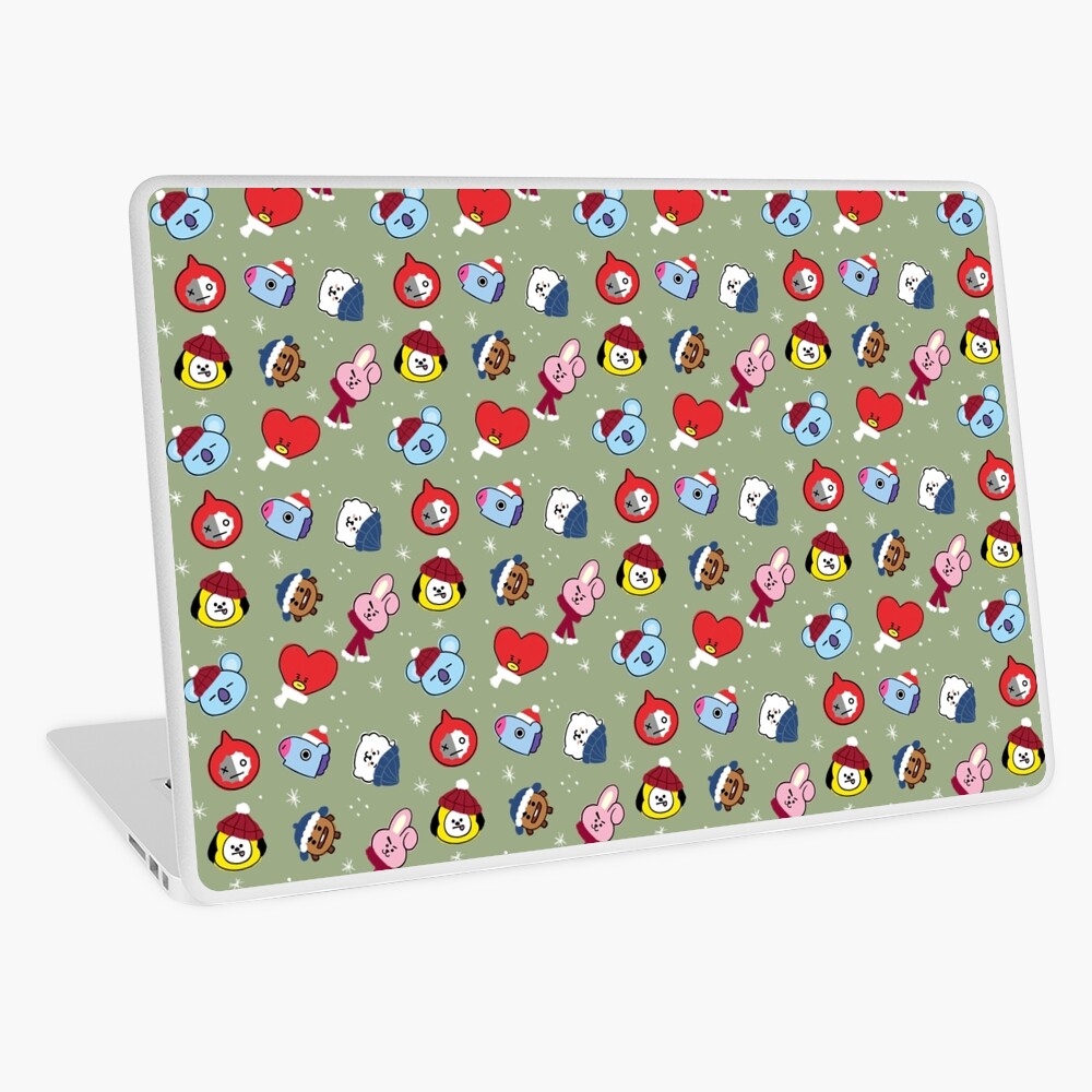 BTS Christmas Pattern All BT21 Characters Laptop Skin