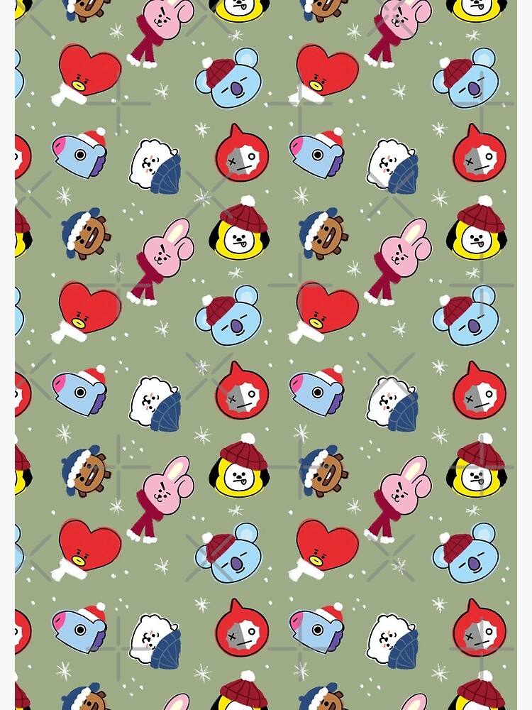 BTS Christmas Pattern All BT21 Characters by StellarTatter