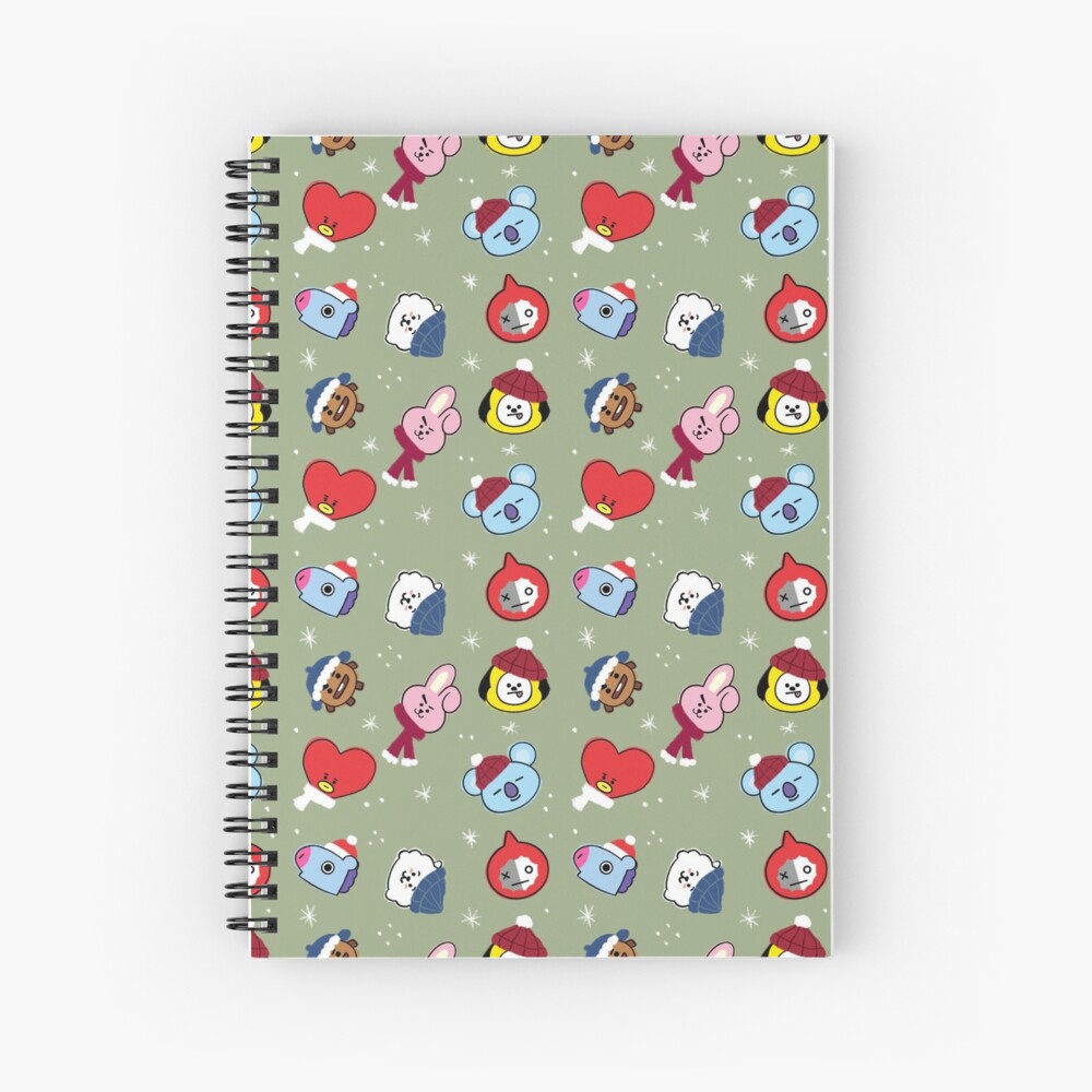 BTS Christmas Pattern All BT21 Characters Spiral Notebook