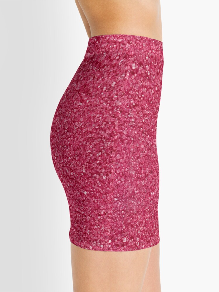 pink glitter mini skirt
