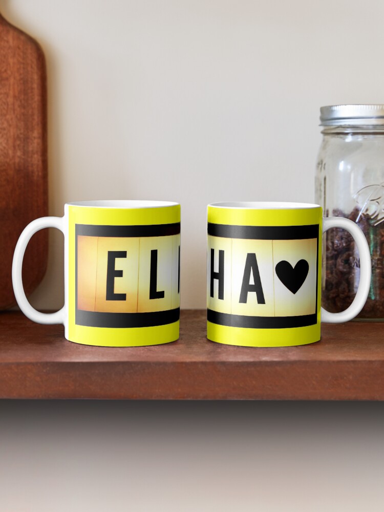 Alternate view of Elisha mask, Elisha magnet, Elisha sticker, Elisha greeting card Mug
