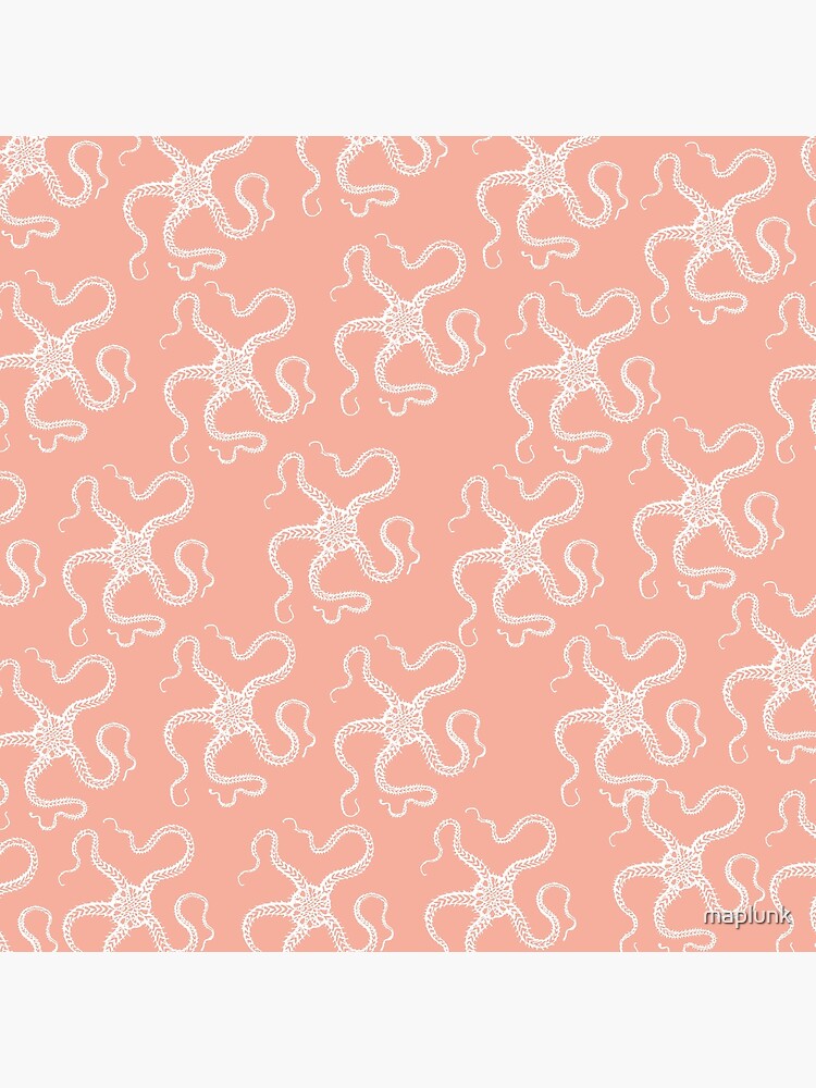 "spiny brittle starfish aloha print ocean hawaii pattern light pink and