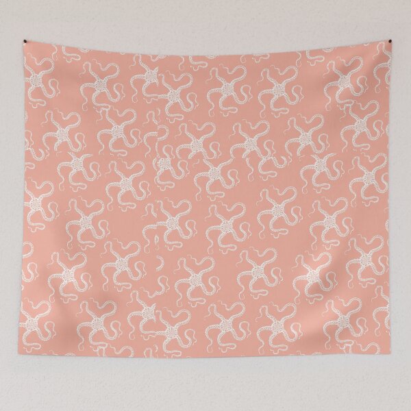 Item preview, spiny brittle starfish aloha print ocean hawaii pattern light pink and white designed and sold by maplunk.