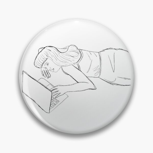 Item preview, Girl on the computer sketch designed and sold by madsgro.