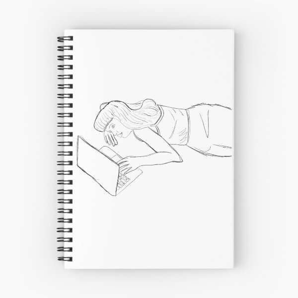 Item preview, Girl on the computer sketch designed and sold by madsgro.