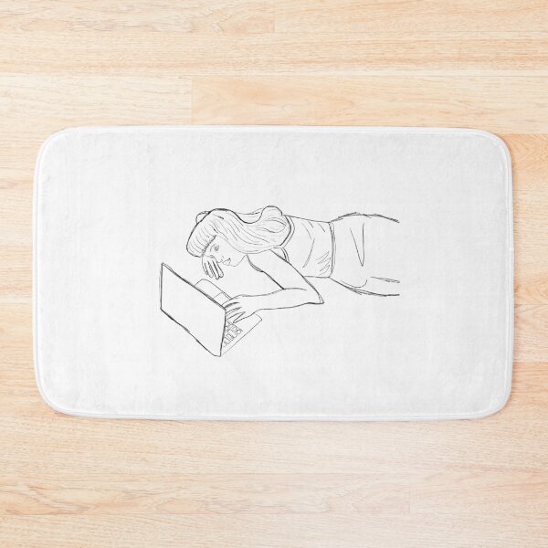 Item preview, Girl on the computer sketch designed and sold by madsgro.