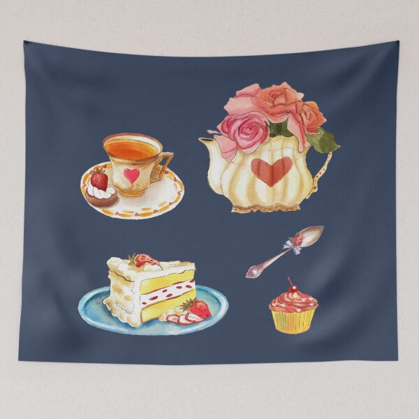 Item preview, Assorted Afternoon Tea Set - Teapot, Cup and Saucer, Cookie, Cake, Cupcake, Teaspoon designed and sold by Alicia Chee.