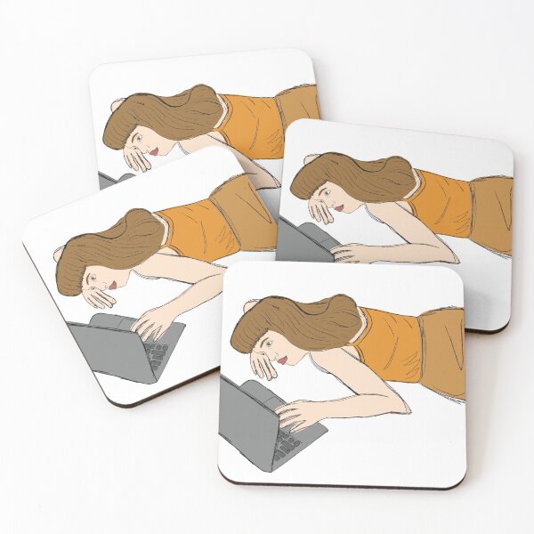 Item preview, Girl on her laptop designed and sold by madsgro.