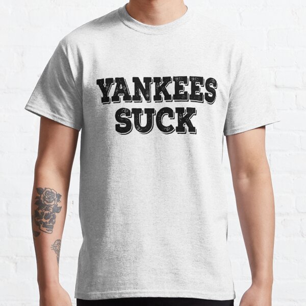 White Yankees Suck Women's T-Shirt by Summer A Black - Pixels