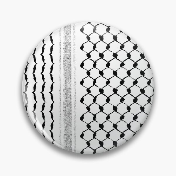 Item preview, Palestinian Hatta Kufiya Folk Pattern #2-Black, Palestine Arabic Traditional Keffiyeh Design designed and sold by QualiTshirt.