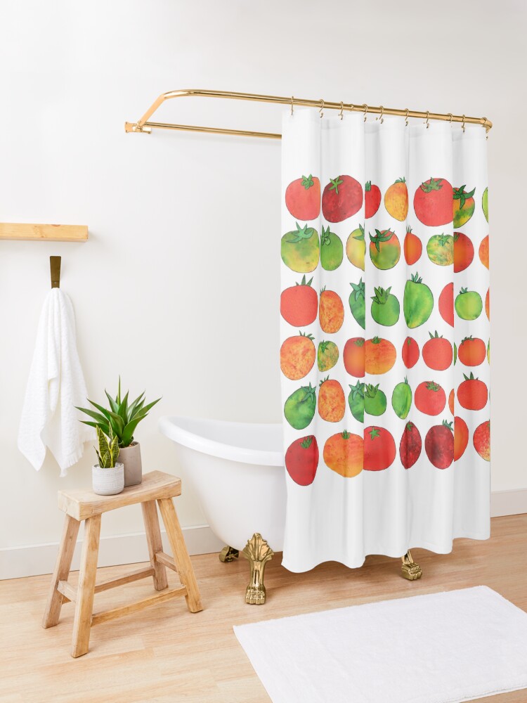 Alternate view of Enchanted Tomatoes Shower Curtain