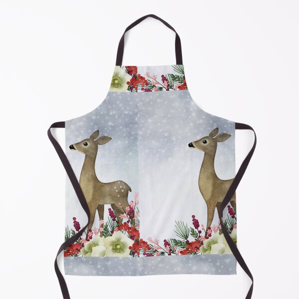 Item preview, Deer in snowy winter watercolor scene designed and sold by beach4good.