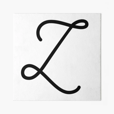 Letter Z Lowercase Script | Digital Printable Art | Instant
