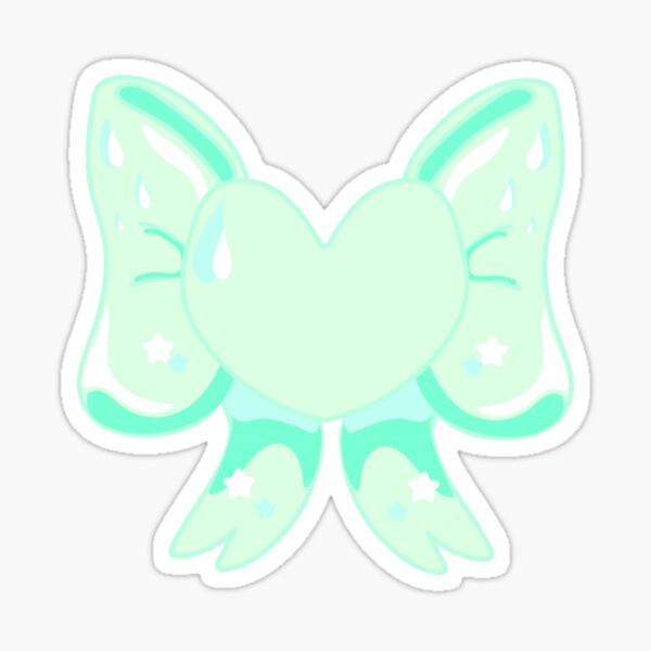 Green Heart Ribbon Sticker