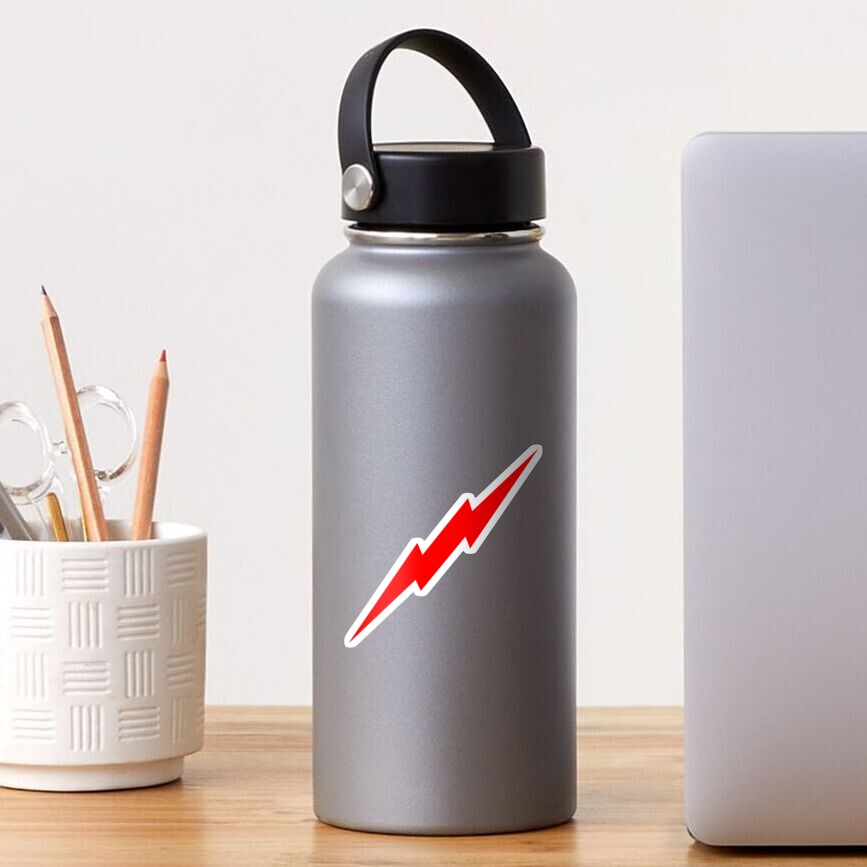 Red Lightning Bolt Sticker