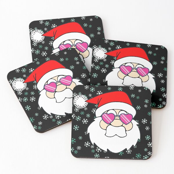 Item preview, Christmas Hipster Santa with Pink Sunglasses designed and sold by Rhu Creations.