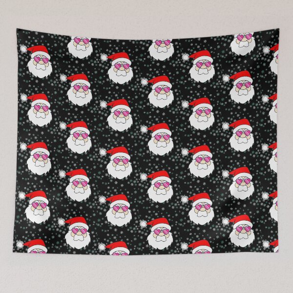 Item preview, Christmas Hipster Santa with Pink Sunglasses designed and sold by Rhu Creations.