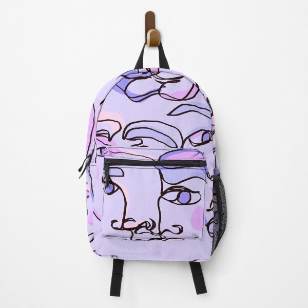 Item preview, cute purple doodle faces designed and sold by mariahmoniquedesign.