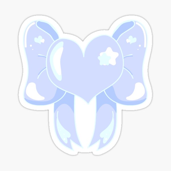 Blue Heart Ribbon Sticker