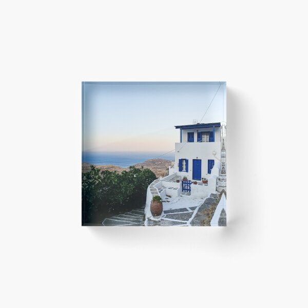 Item preview, Travel Greece Sifnos island greek Cyclades traditional architecture white blue house view sea designed and sold by am-mantilla2156.