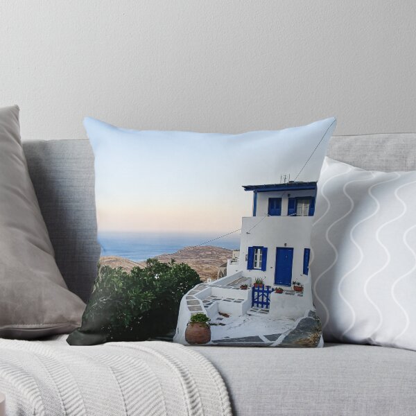 Item preview, Travel Greece Sifnos island greek Cyclades traditional architecture white blue house view sea designed and sold by am-mantilla2156.
