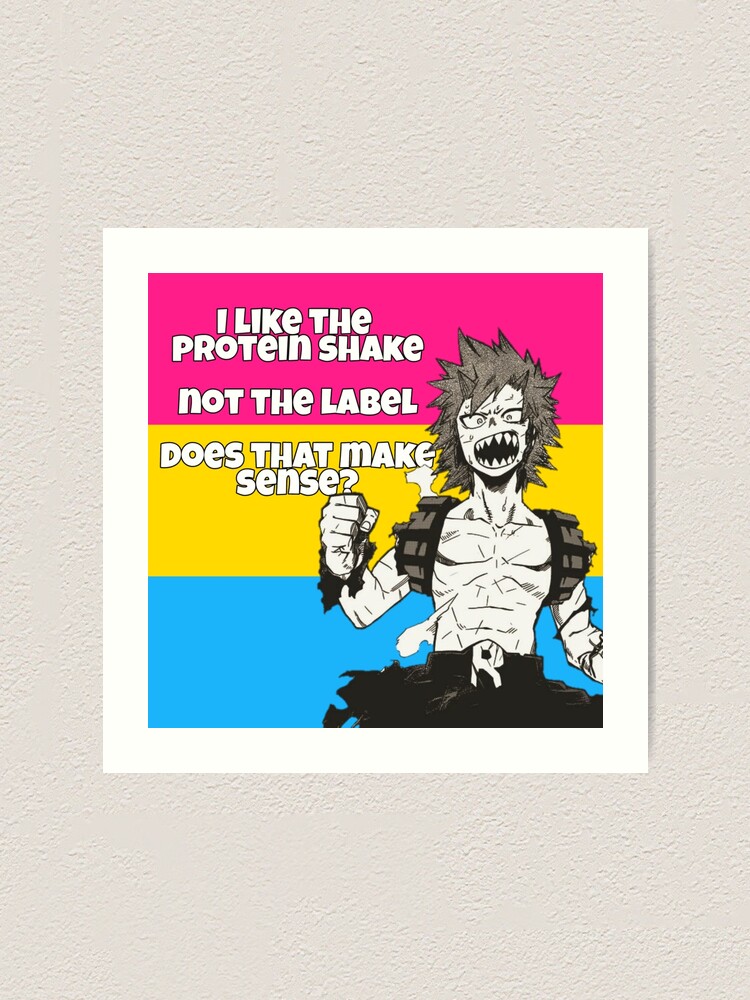 My Hero Academia Kirishima Eijirou Pansexual Pride Flag Art Print By