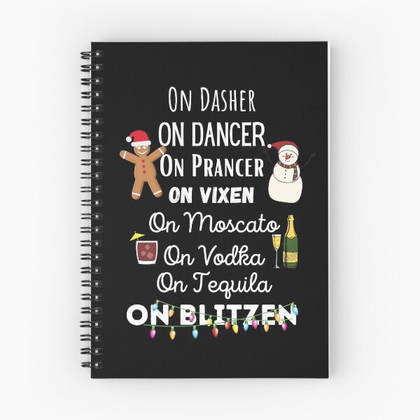 Aperçu de l'œuvre Dasher Dancer Prancer Vixen Moscato Vodka Tequila Blitzen Noël créée et vendue par StrideOrDie.