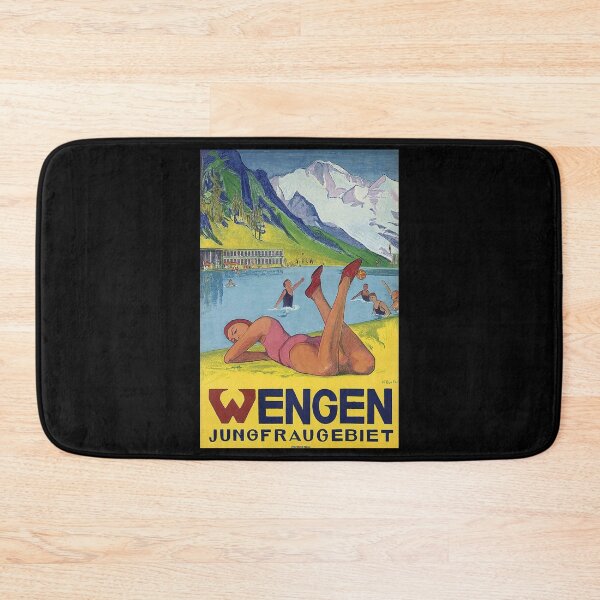 Item preview, retro classic Wengen Jungfraugebiet poster designed and sold by CorasPosters.