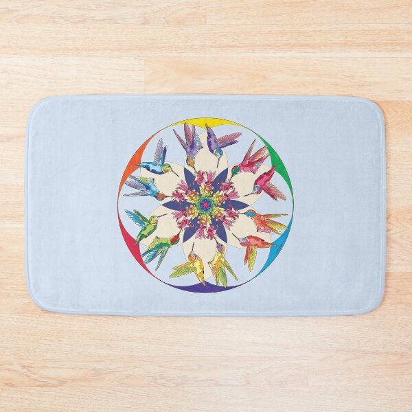Item preview, Rainbow Mandala Circle for Clothing Home etc with Annas Hummingbird designed and sold by HummingbirdPics.