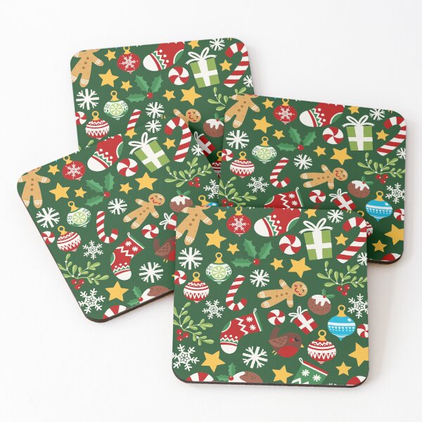 Item preview, Happy Christmas Card pattern - Green designed and sold by VeryEnglishGent.