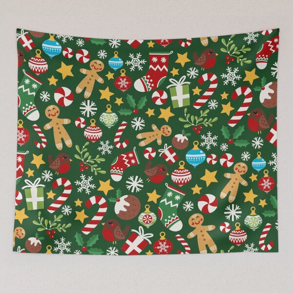 Item preview, Happy Christmas Card pattern - Green designed and sold by VeryEnglishGent.