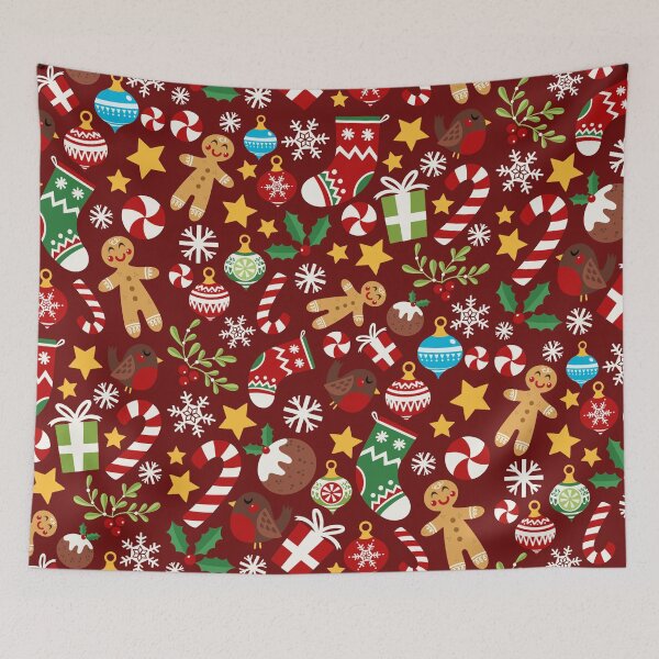 Item preview, Happy Christmas Card pattern - red designed and sold by VeryEnglishGent.