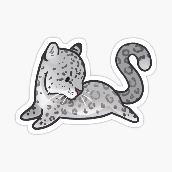 Vista previa del artículo con la obra «Frijoles animales - Snow Leopard», diseñado y vendido por Asterwild.