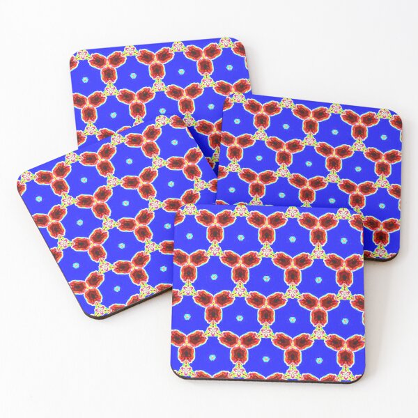 Item preview, MOUCHARABIEH 9 pattern oriental triangles petale psychedelic electric royal blue red black designed and sold by dragonemma.