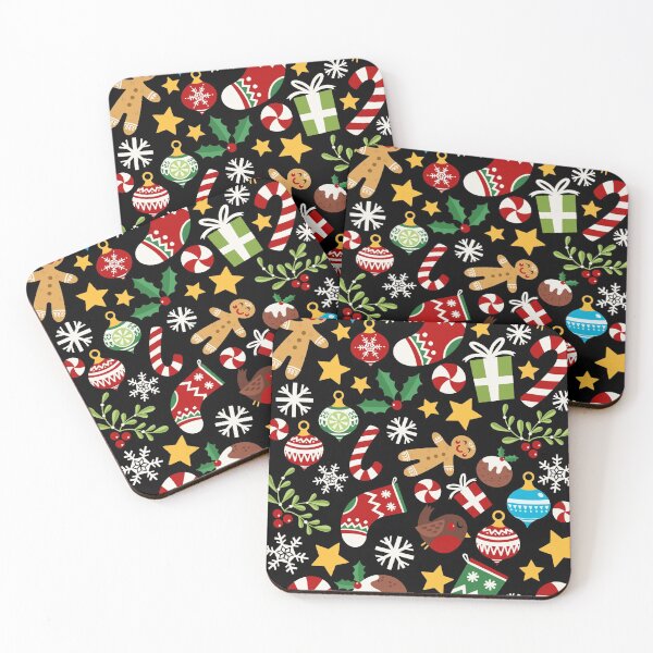 Item preview, Happy Christmas Card pattern - black designed and sold by VeryEnglishGent.