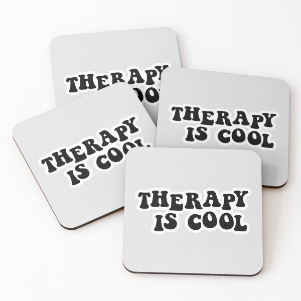 Item preview, Therapy is Cool Black designed and sold by Gold Star Creative.
