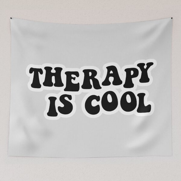 Item preview, Therapy is Cool Black designed and sold by Gold Star Creative.