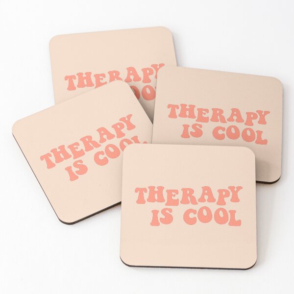 Item preview, Therapy is Cool Coral Pink designed and sold by Gold Star Creative.