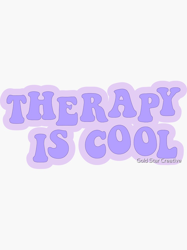 Aperçu 3 sur 3. Sticker avec l'œuvre La thérapie est Cool Purple créée et vendue par macylossau.