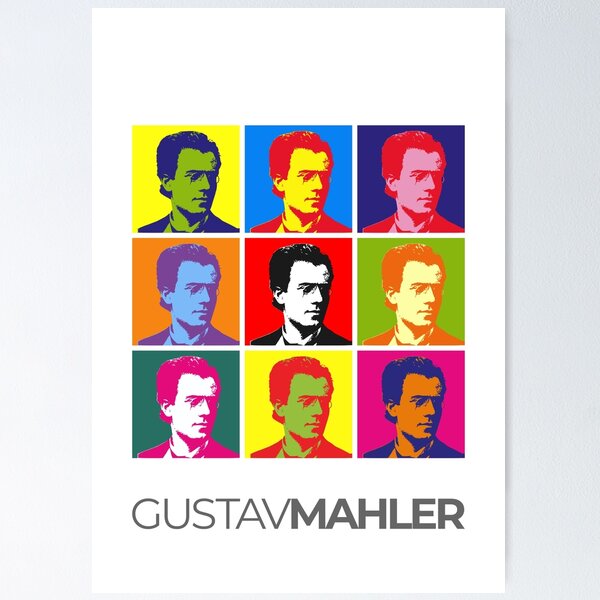 Aperçu de l'œuvre Affiche pop art de Gustav Mahler créée et vendue par CMYKStudio.