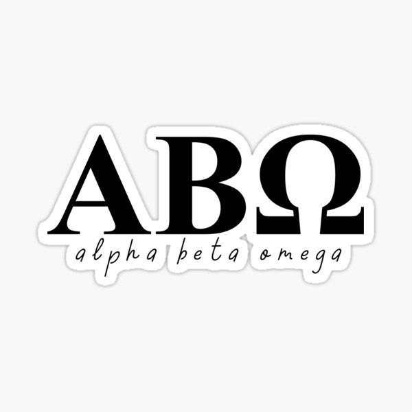 "Alpha Beta Omega" Sticker for Sale by Redbubble